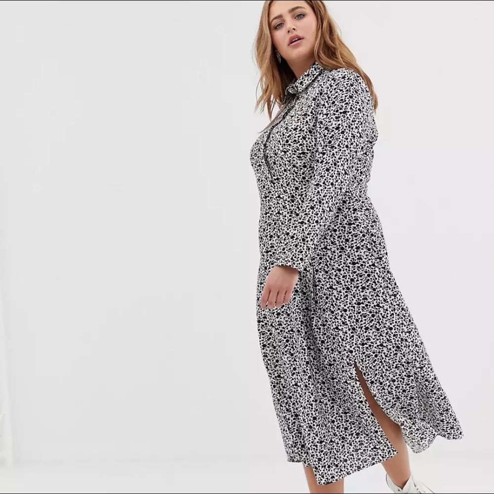 ASOS CURVE midi shirt dress